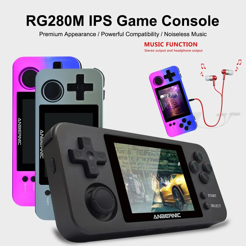 2024 New Trend Products RG280M Retro Mini Games 2.8 Inch Ips Video Games Handheld Game Console 64bit Emulator