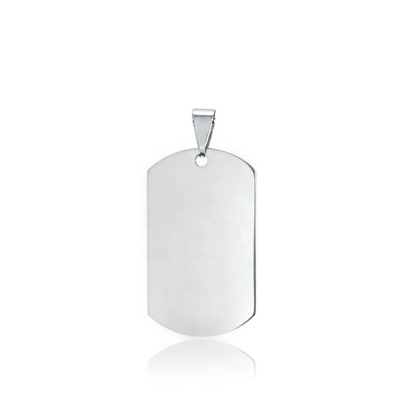 
Factory custom rose gold black stainless steel blank metal dog tag with necklace 