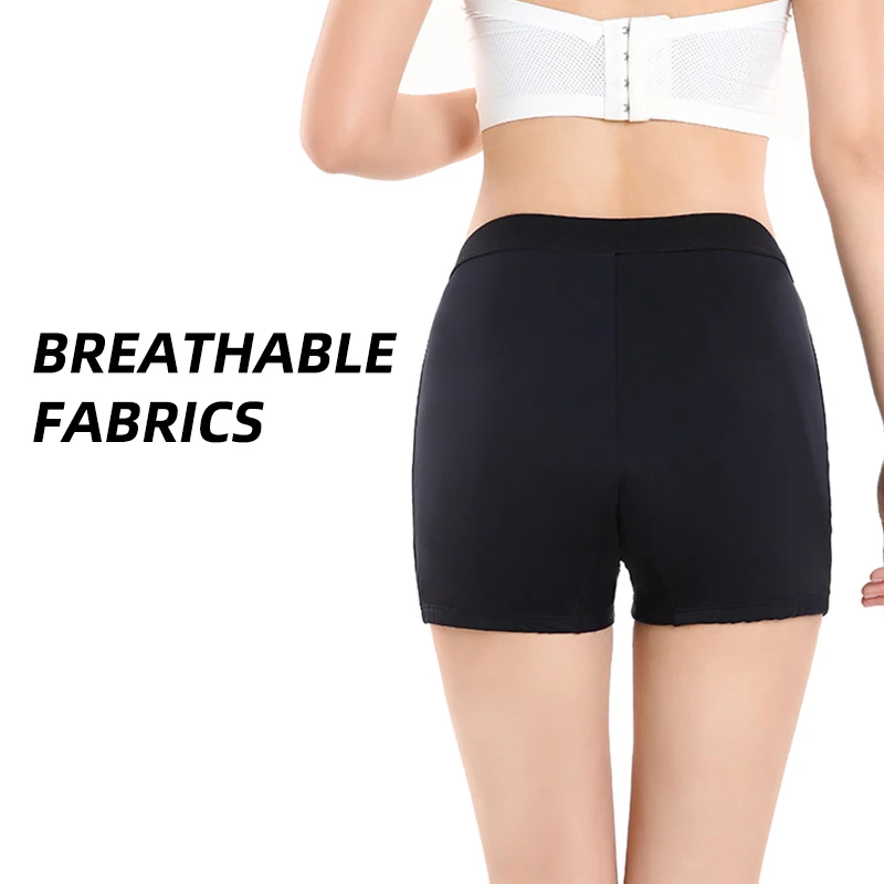 Shanhao Washable High Waist Boxer Leakproof Panties Heavy Flow Menstrual Boyshort Panties 5 Layers Absorbent Sports Period Panty