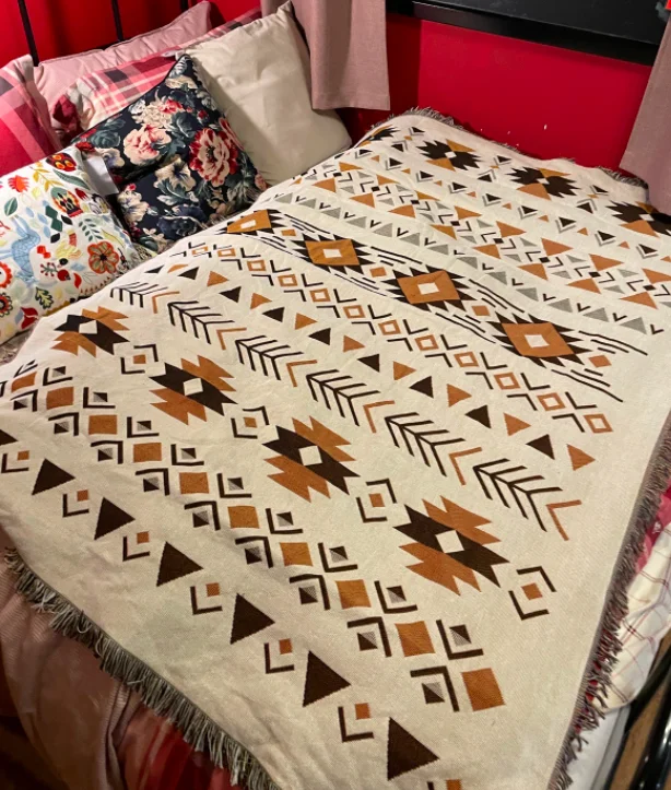 Bohemian Indian sofa  Decorative  40% cotton 60% polyester  camping woven tapestry blanket