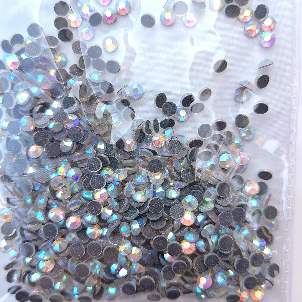 Wholesale Bulk  High Quality Crystal Ab New ab Dmc stone Hot Fix Rhinestone Hot Fix Iron Rhinestone