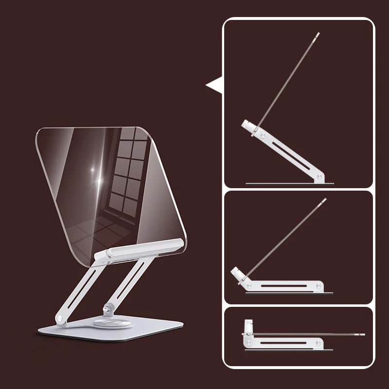 IKATAK New Adjustable 360 Rotating Cookbook Desk Holder Acrylic Book Stand for Reading