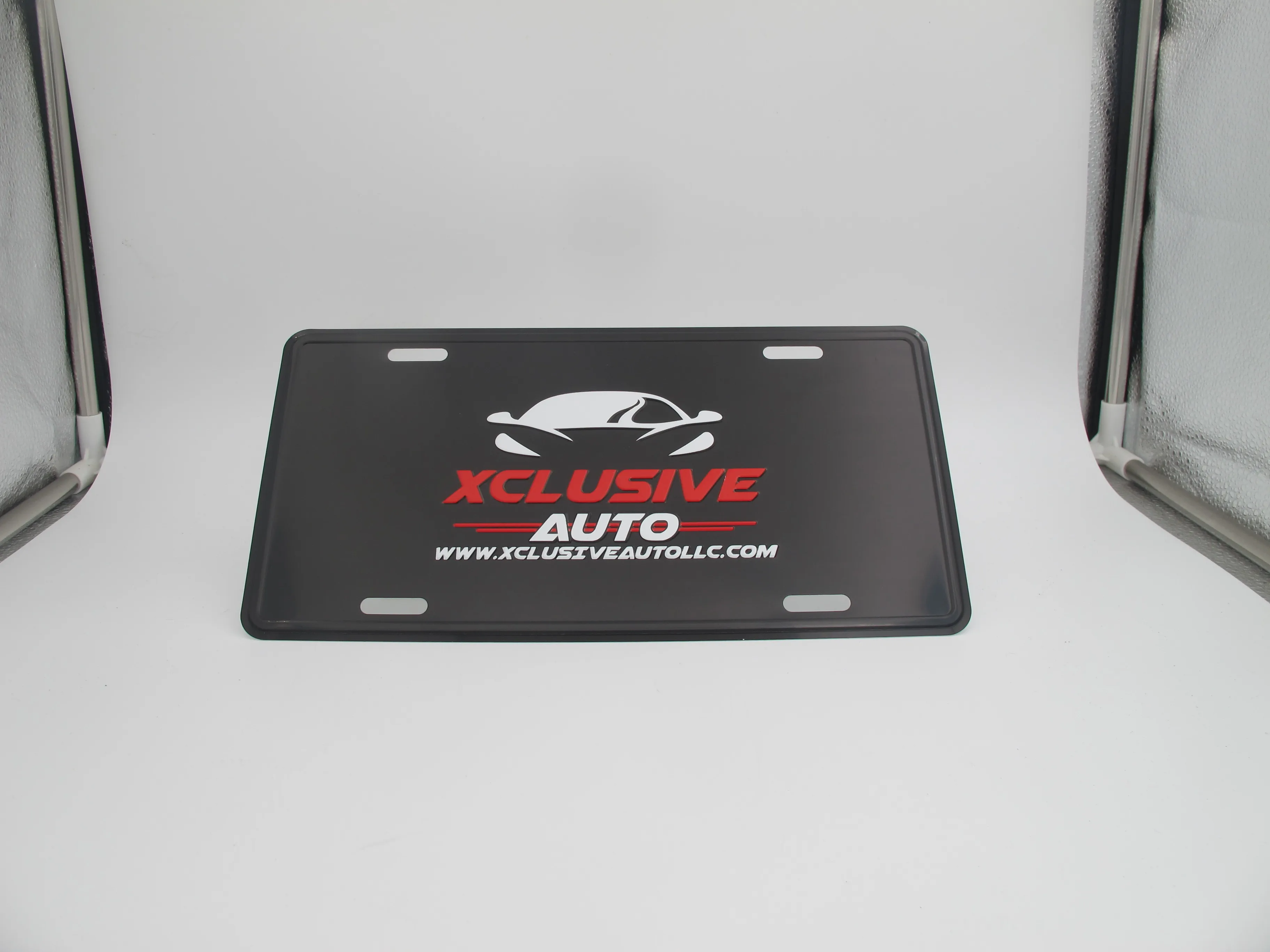 Custom logo full printing Cheap White Plastic pvc car license plate