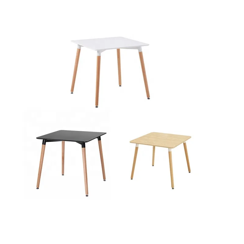 dining table set black white square table modern simple design mdf top dining tables