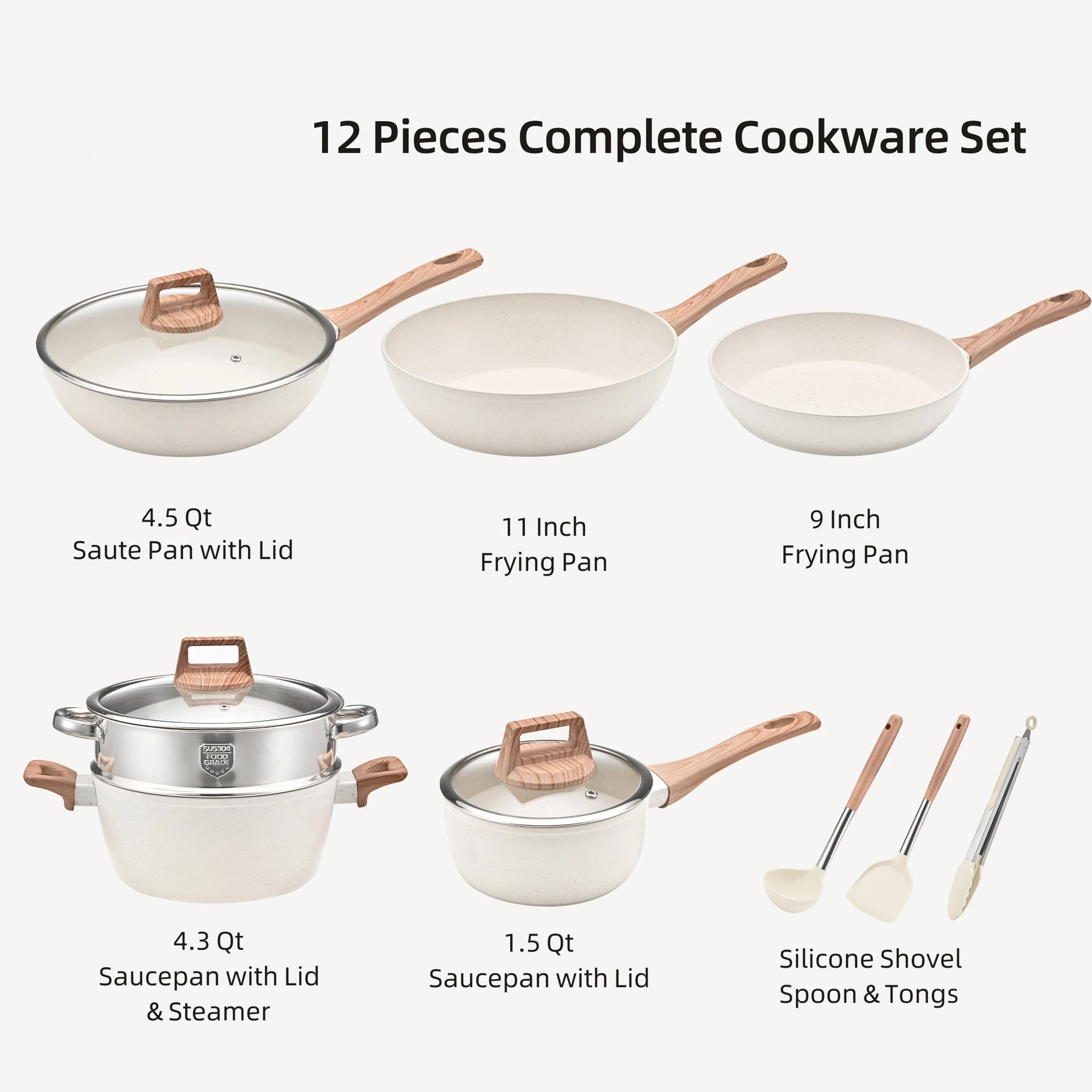 12pcs Cast Iron Cookware Set Pot And Pan cookware sets Wholesale non stick cookware set for kitchen