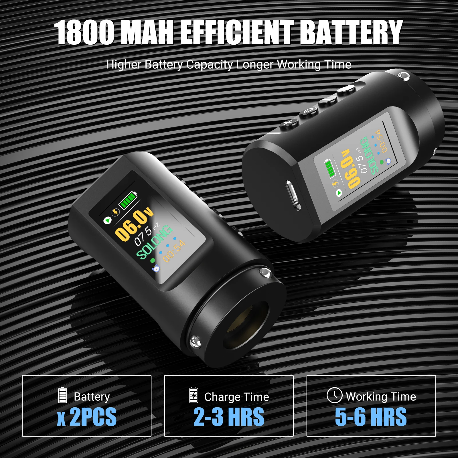 2025 Newest Digital Display Tattoo Machine 2 Golden Battery Lightweight Portable Precision for Every Stroke Professional Artist