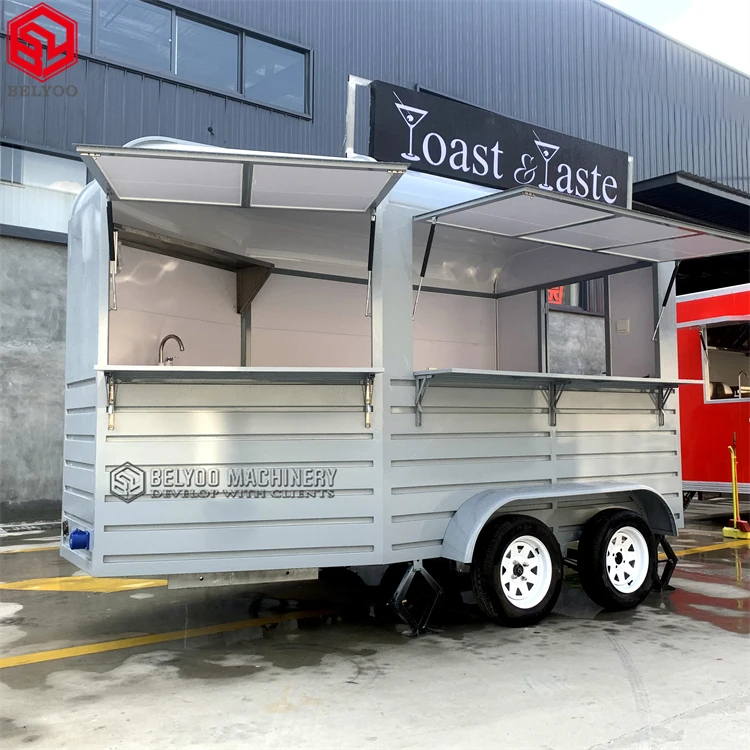 Customized Multi-function Food Trailer With Accept Shape Mobile Street Food Trailer Sugar Vintage Drink Bar Horse Trailer Shop