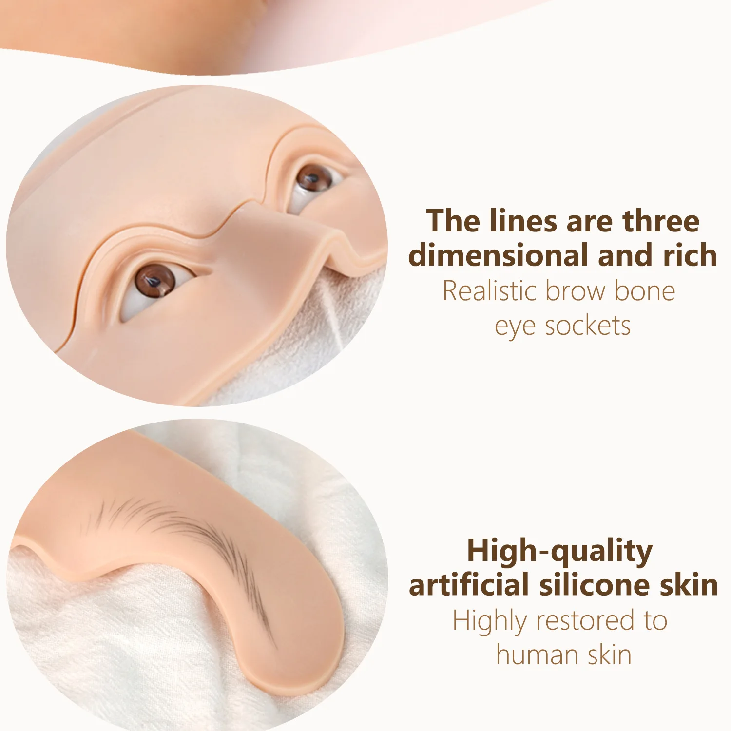 Tattoo Practice Board Semi-Permanent Tattoo Eyebrow Makeup Restore Human Skin 3D Silicone Practice Face Board