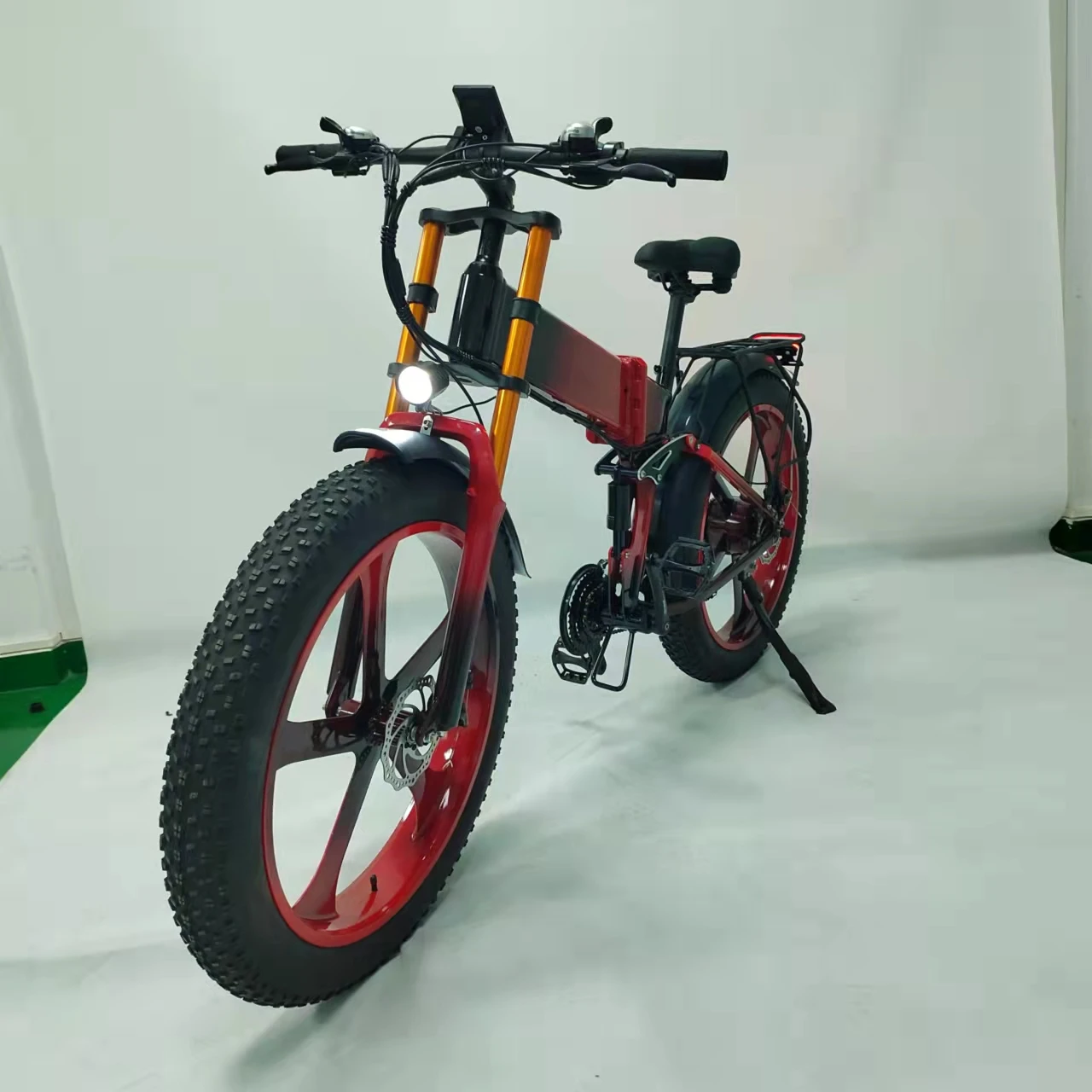 Ebike Battery 21speed Full Suspension Hydraulic Brake 55kmh Folding Fat Tire Electric Bicycle Korea 1000w 12.8/14/17.5/21ah48v