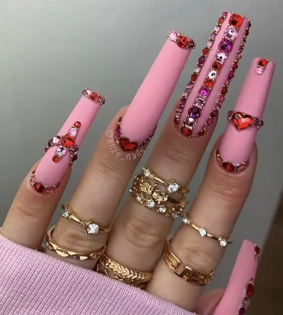 H Free Sample custom nails designed rhinestone artificial press on nails packaging box, press on nails private label