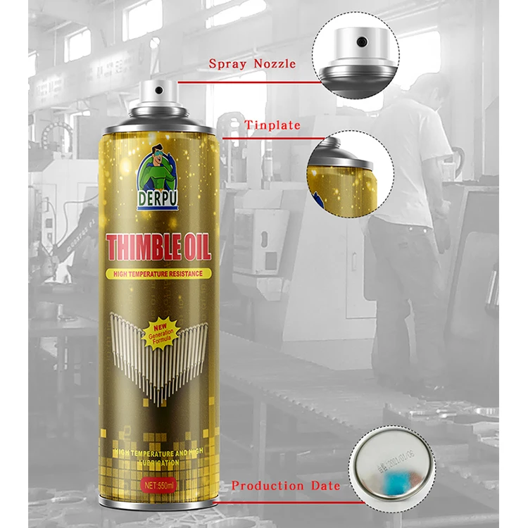 Наперсная смазка DERPU, многофункциональный смазочный агент, спрей, аэрозольный промышленный смазочный спрей