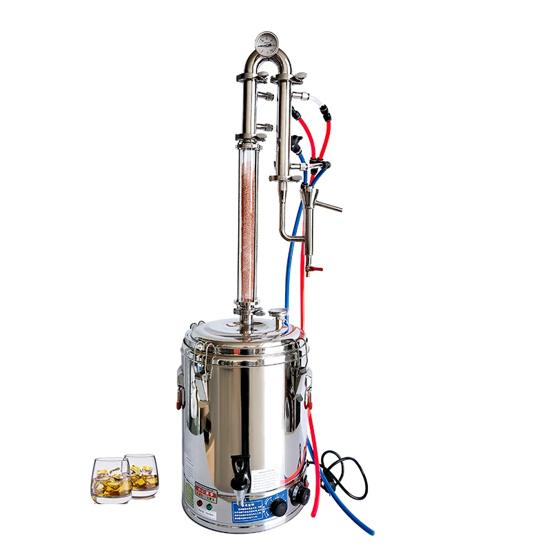 98L Household electric still crystal hollow tower column brewing equipment alcohol production equipment Copper net