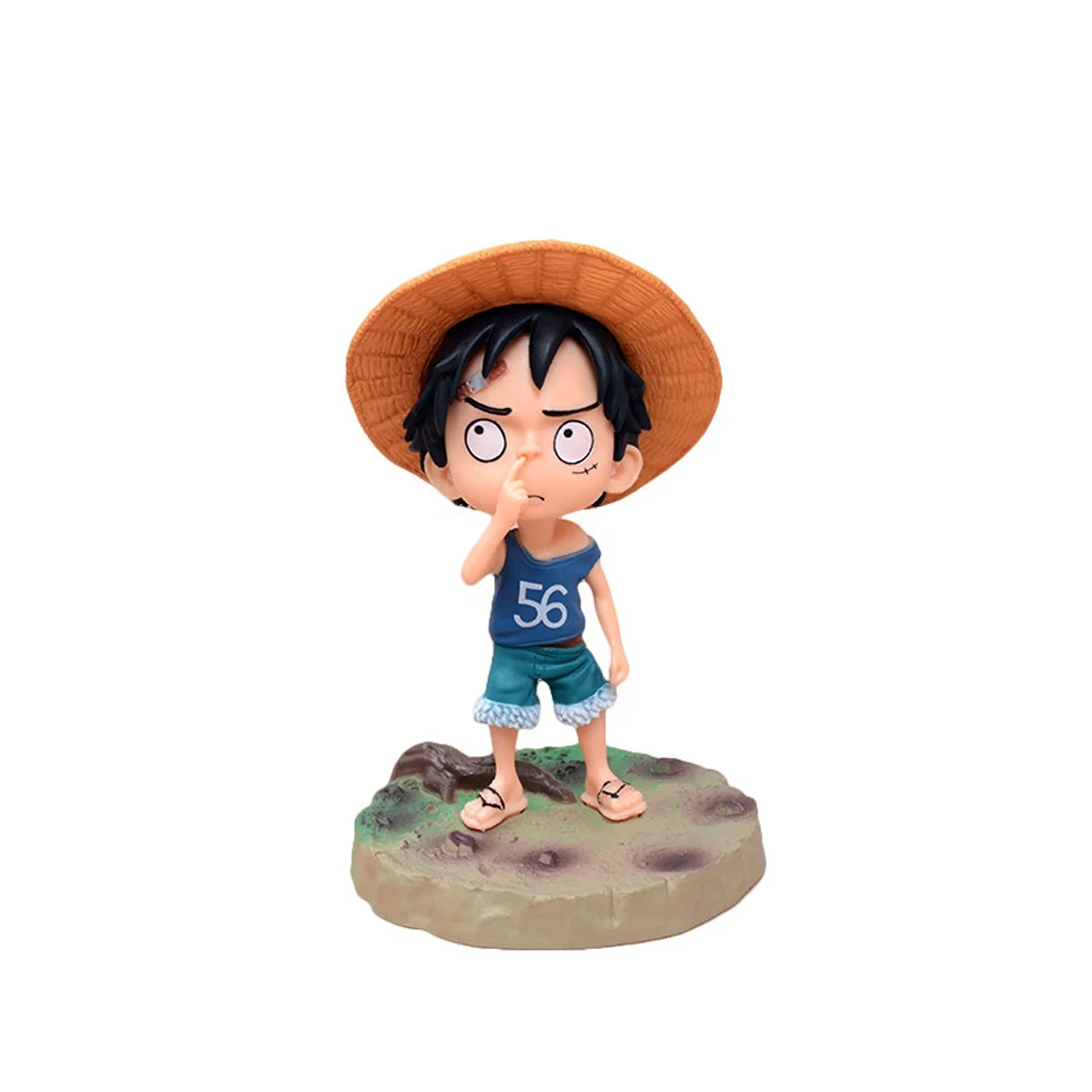 One Pieces Q Version Childhood Luffy Cute a Series of Bepo Kung Fu Bear Anime Action Figure Model Toys Collection Gifts