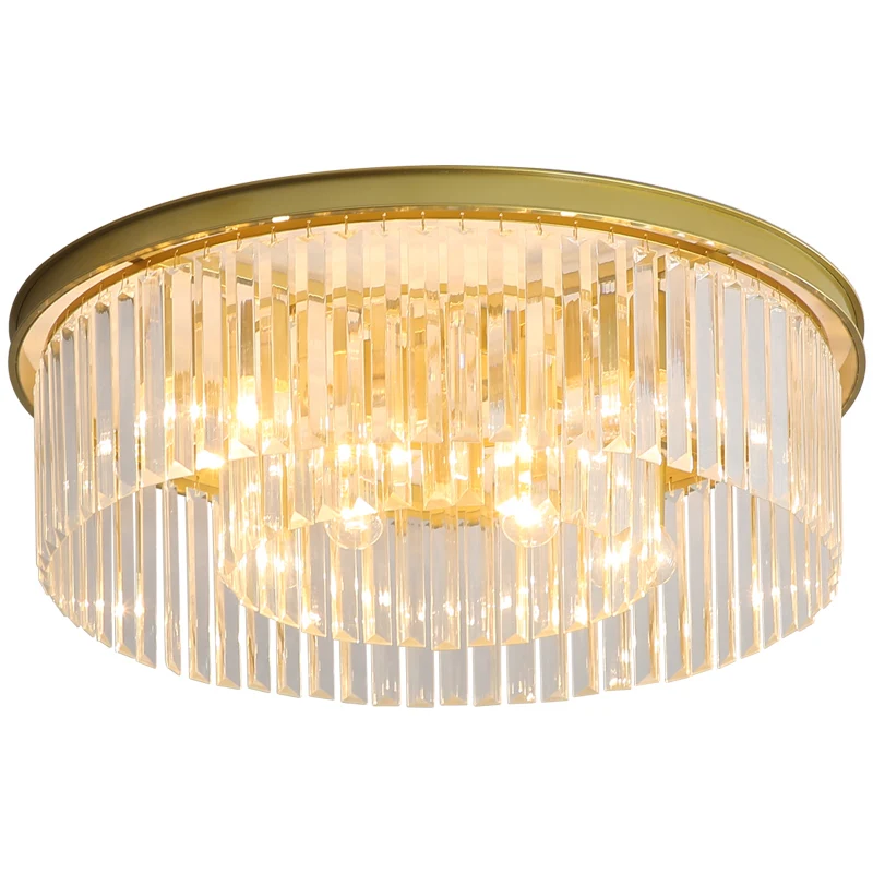 Factory Price Manufacturer Supplier Project Stainless Steel Crystal Ceiling Lamp, Modern Home Lighting Lamps Nordic Bedroom