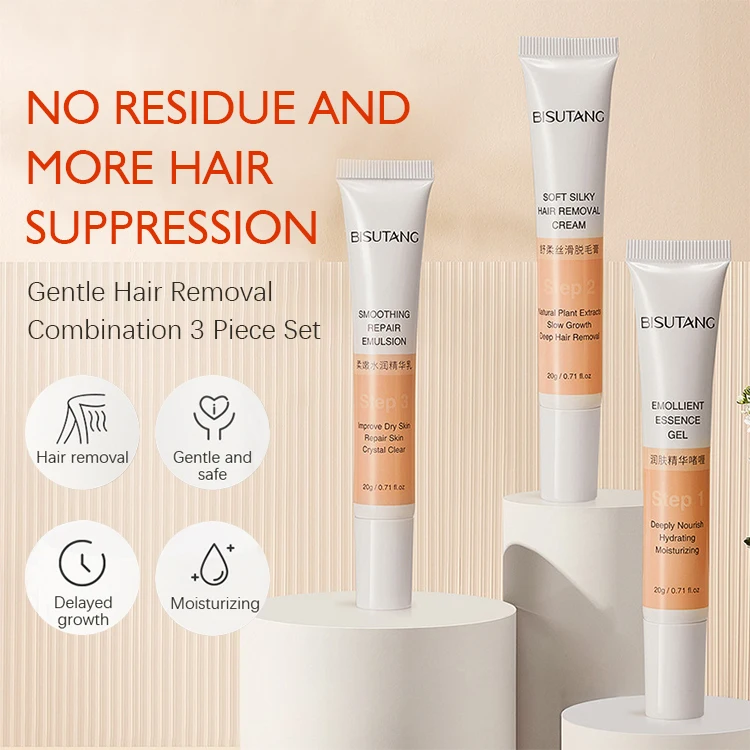 Natural Painless Permanent Combination 3 Piece Set Sensitive Formula Depilatory Cream Hair Remover Cream  for women