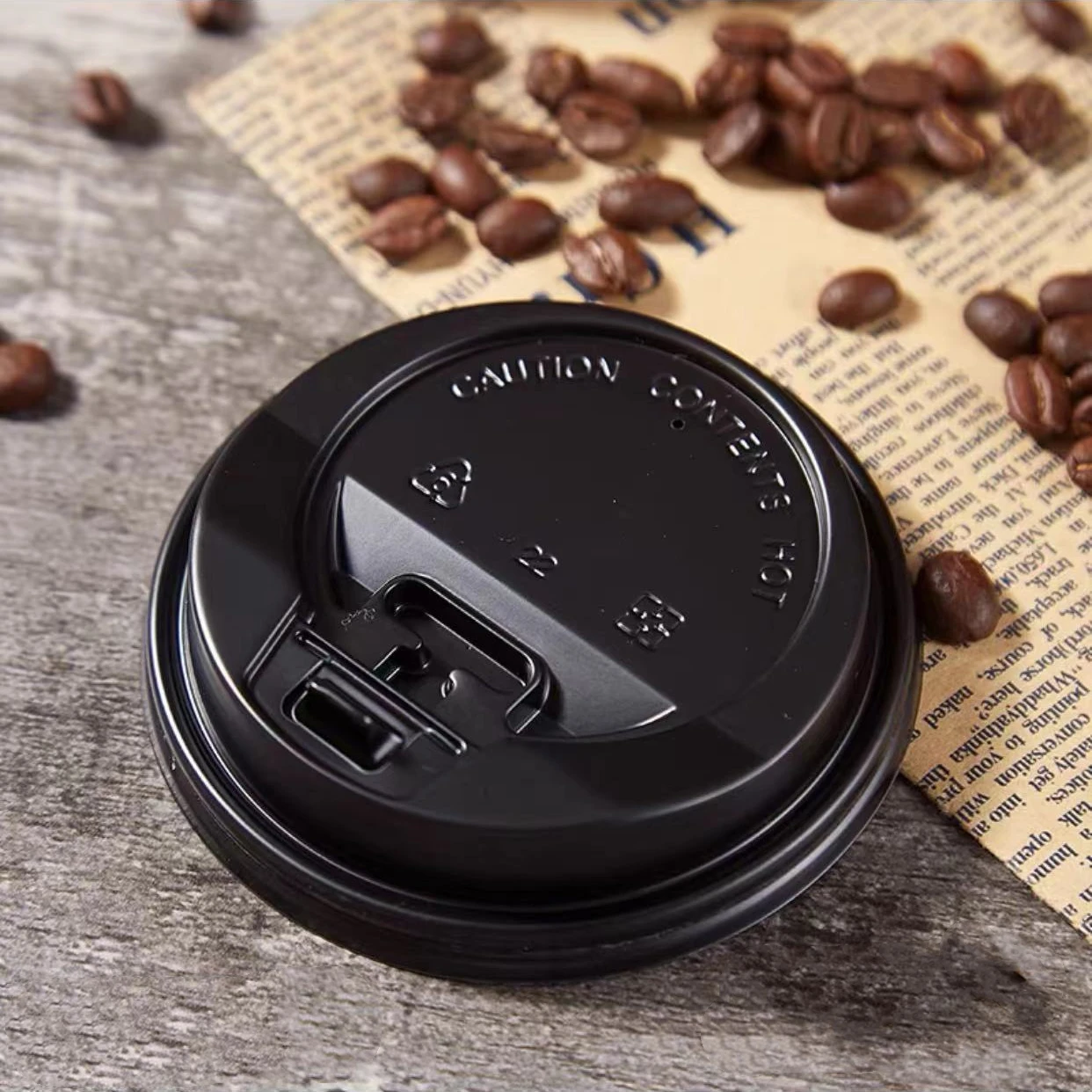 disposable PS material lid cover for coffee paper or plastic cups