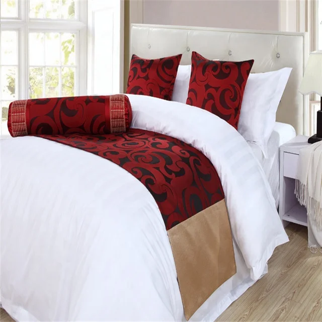 High Grade Jacquard Fabric Star Hotel Used bed runner with pillow