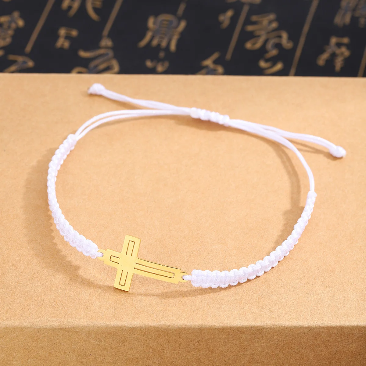 Handmade Knot Religion Cross God Black Red Cord String Rope Chain Pendant Bracelets for Women Men