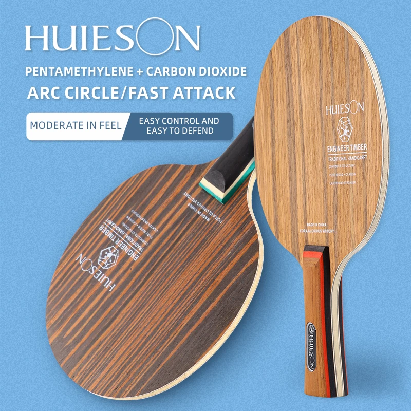 Huieson  OEM Custom Cheap 5 Layer Pure Wood 2 Cable Training Table Tennis Bat Racket table tennis Blade