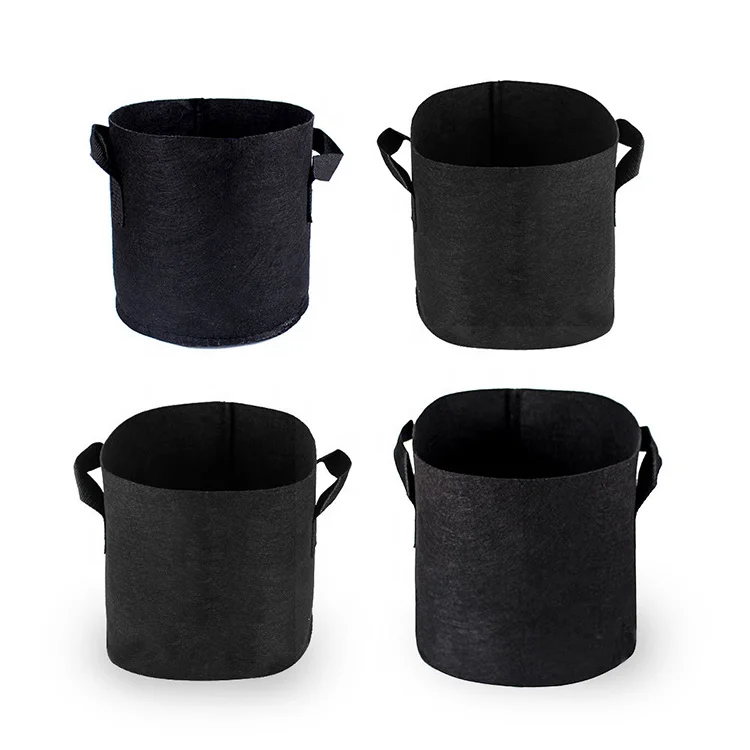 Customized size heavy duty felt non-woven fabric seeding plant pt grow bags 50 gallon