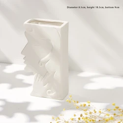 Nordic style creative face flower vase home decoration ceramic face vase
