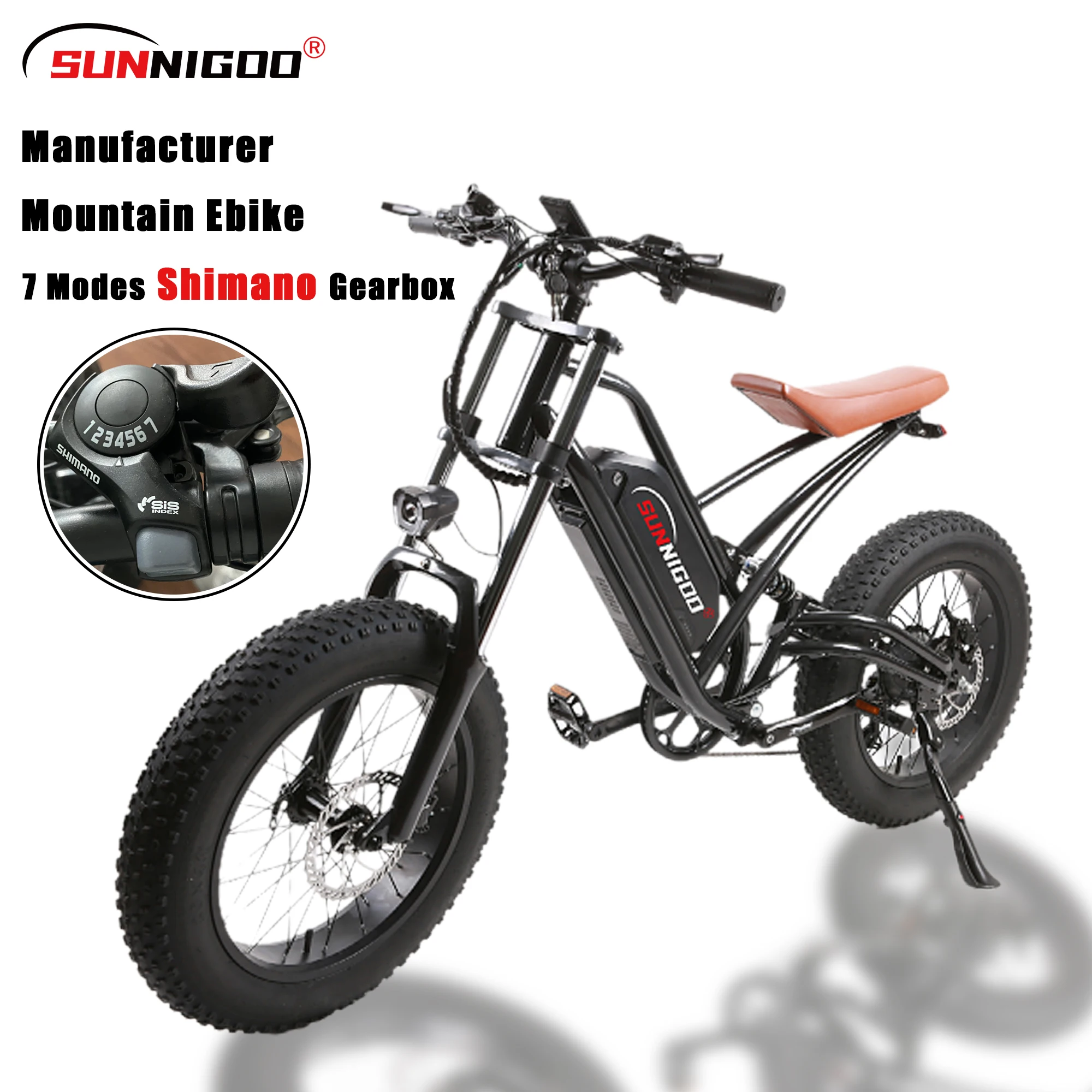 Double Shoulder Aluminium Spring Fork Full Suspension Electric Mountain Bicycle With 20inch Fat Tire electric bike