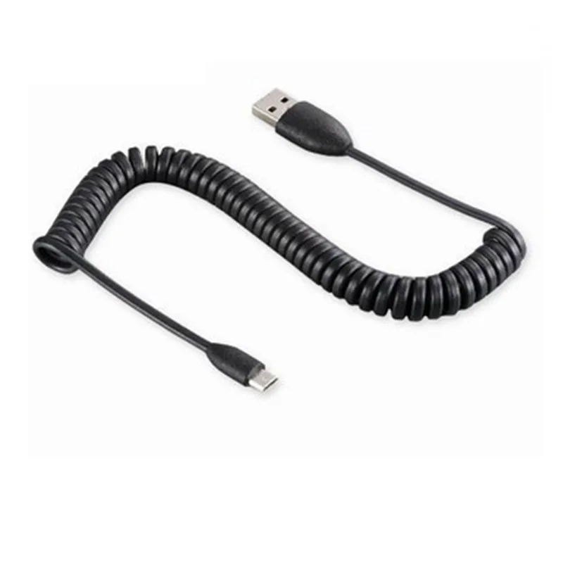 USB Fast Charging Coiled Cord Data Micro Spiral Cable