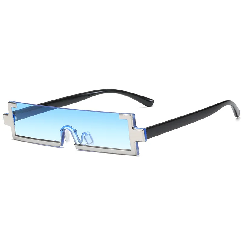 Bingking eyewear fashion plastic rectangle 2021 see through lens half frame sunglasses