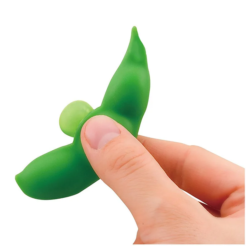 Hot Squeeze Edamame Toys Beans Push Pop Key chain Pea Pop kids Fidget Toy Key chain