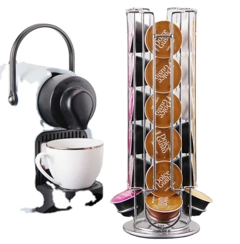 View larger image  Share 24 Granules Large Capacity Coffee Capsule Holder Metal one-piece capsule shelf electroplating coffee s