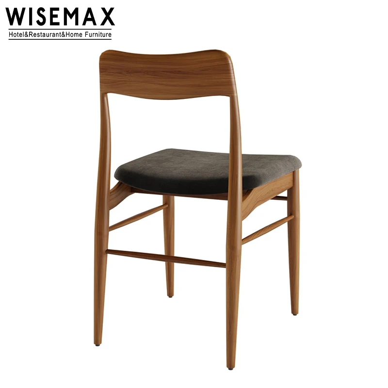 WISEMAX FURNITURE Traditional vintage hotel furniture brown ash wood frame high back accent chair wooden dining chair for home