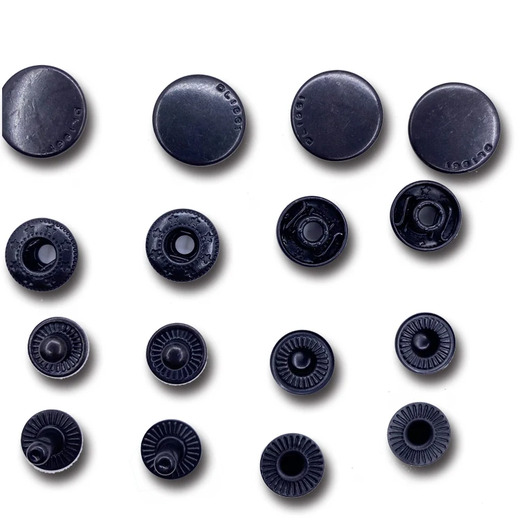 OEM accessories logo design round press shirt wrapping brass  cover custom denim shirt clothes snap button