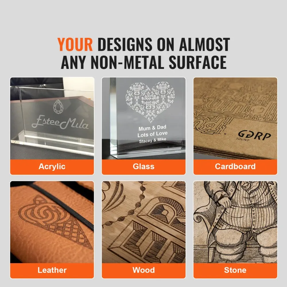 VEVOR 40W Desktop CO2 Laser Engraver 12 x 8 in 11.8 IPS Laser Cutter Machine with Water-Cooled Laser Tube