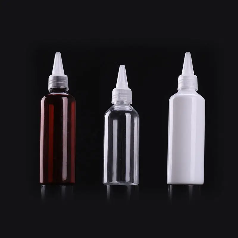 30ml 50ml 100ml 120ml 150ml 200ml 250ml Pet Clear Amber Bullet Shape Hair Oil Squeeze Bottle With Twist Top Cap