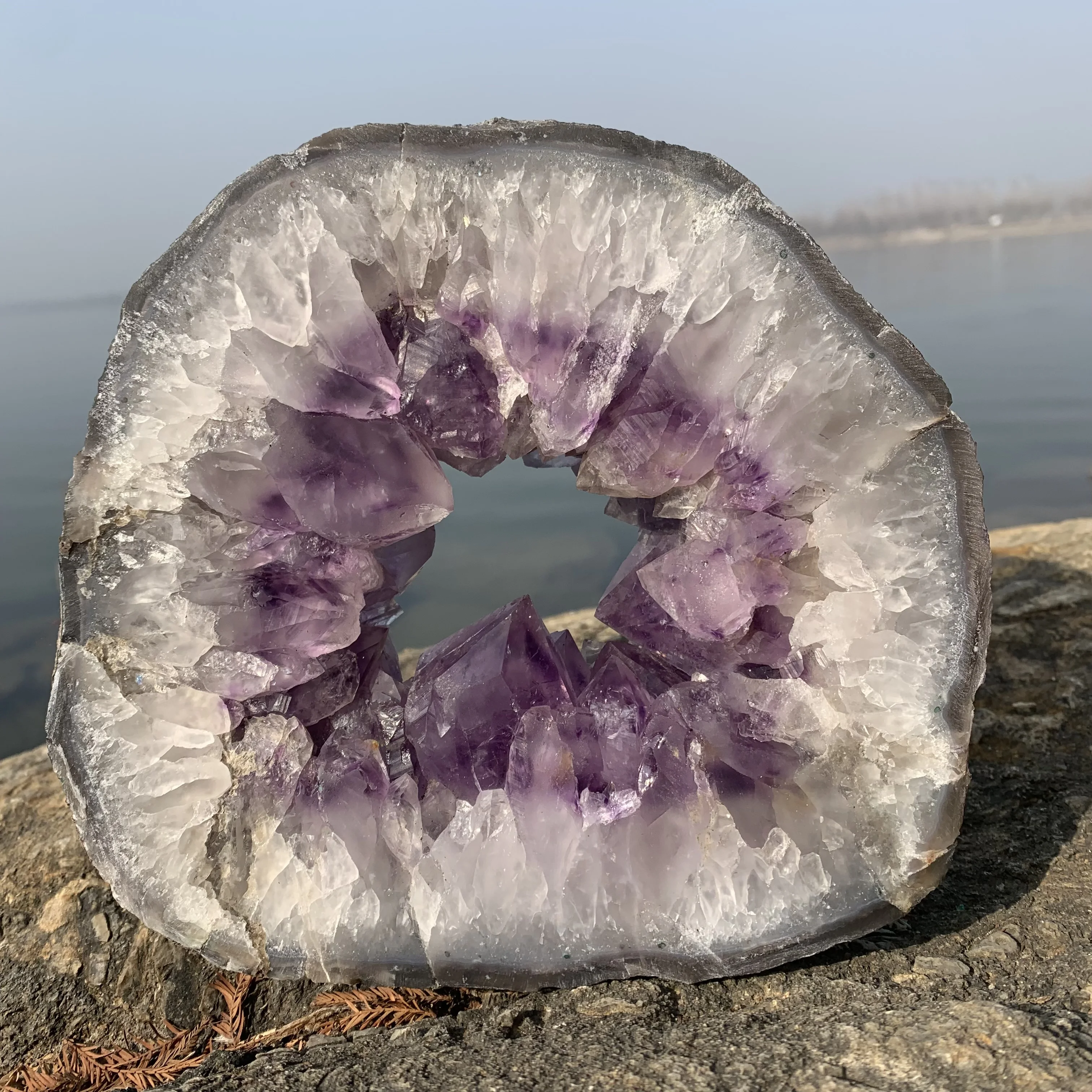 high quality natural smiling amethyst crystals healing slab amethyst geode slice crystal crafts