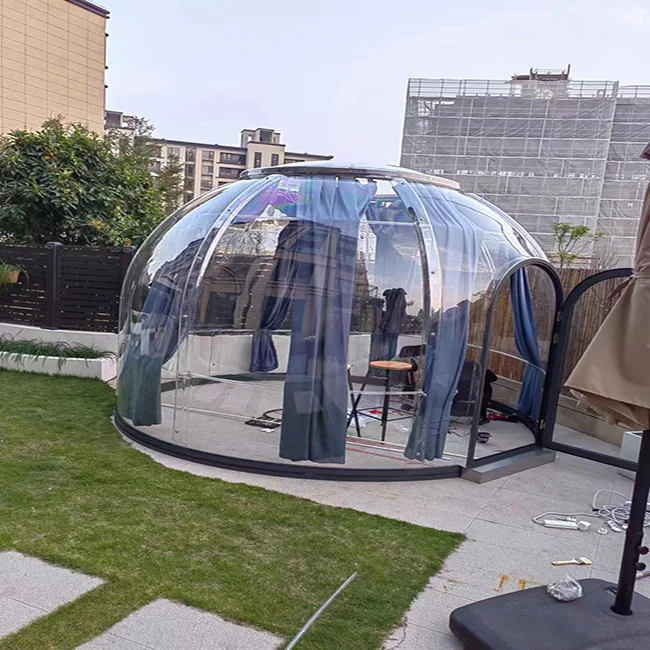 Romantic polycarbonate transparent house with bathroom Dome house mobile tent