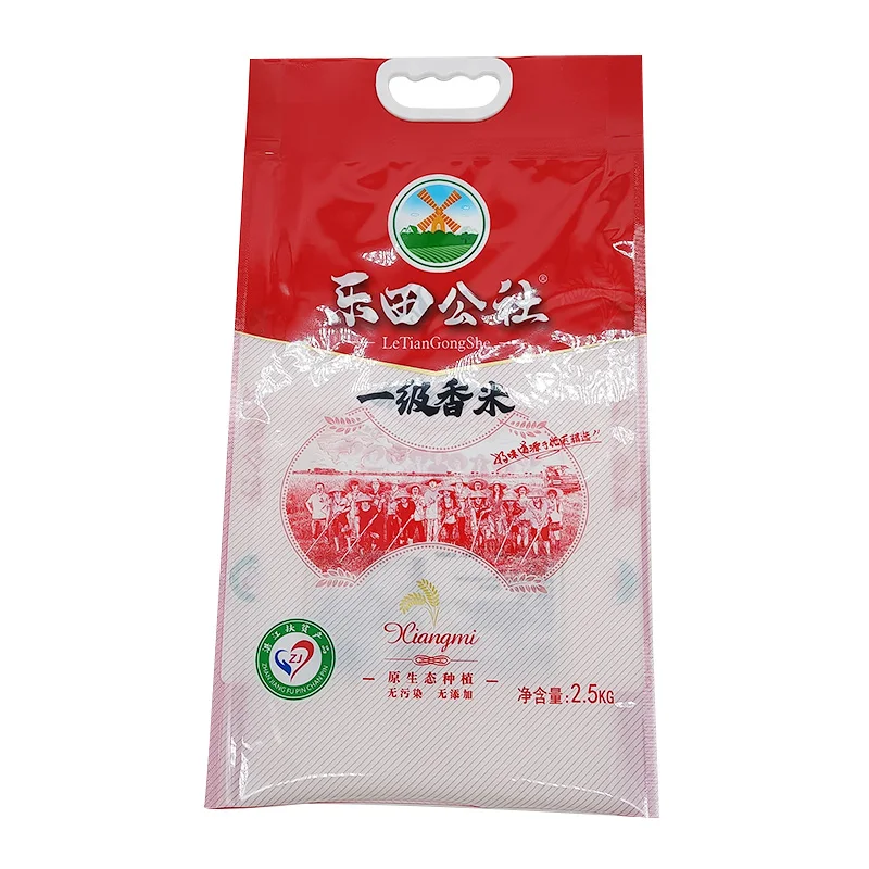 Wholesale 1KG 2KG 5KG 10KG Rice Bag Gusset Bags With Handle Sack Of Rice