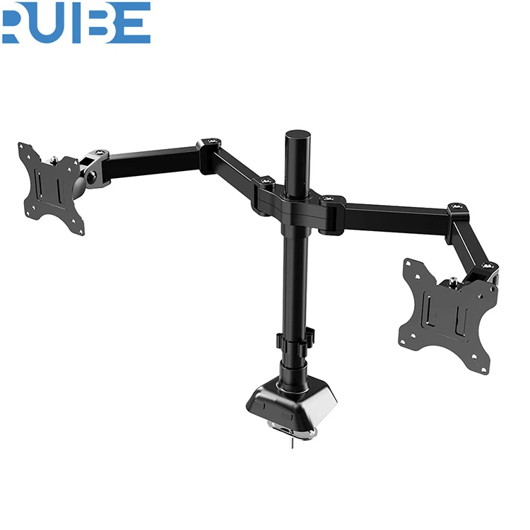 RUIBE Amazon Ebay Hot Selling Cold Steel Dual Double arms desk monitor mount Stand