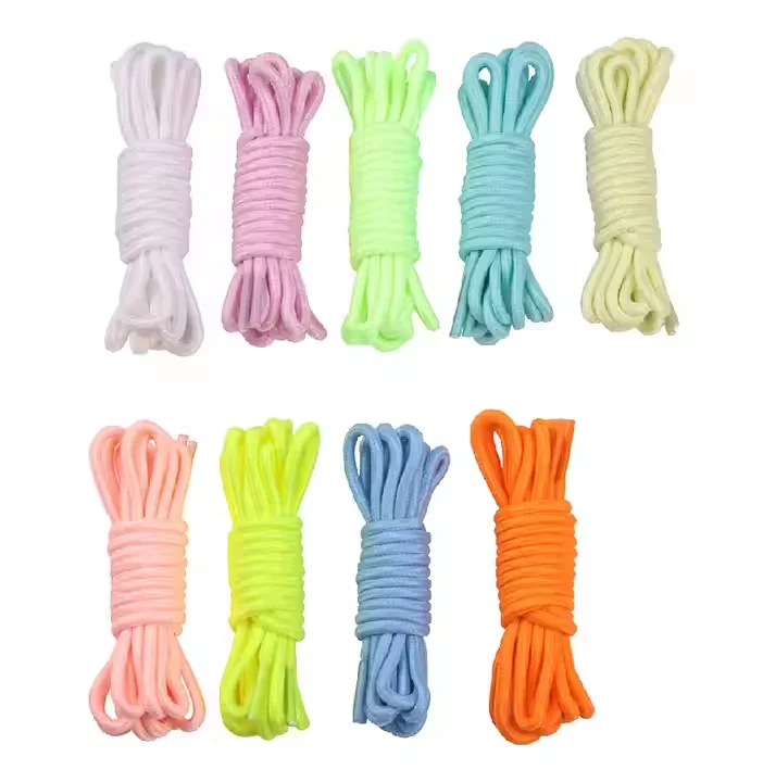 Custom colorful fashion lacet fluorescent luminous glow in the dark shoe laces luminous shoelaces