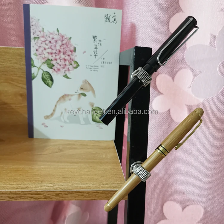 3 styles silver strong magnetic clip metal pen holder with spring loop coil