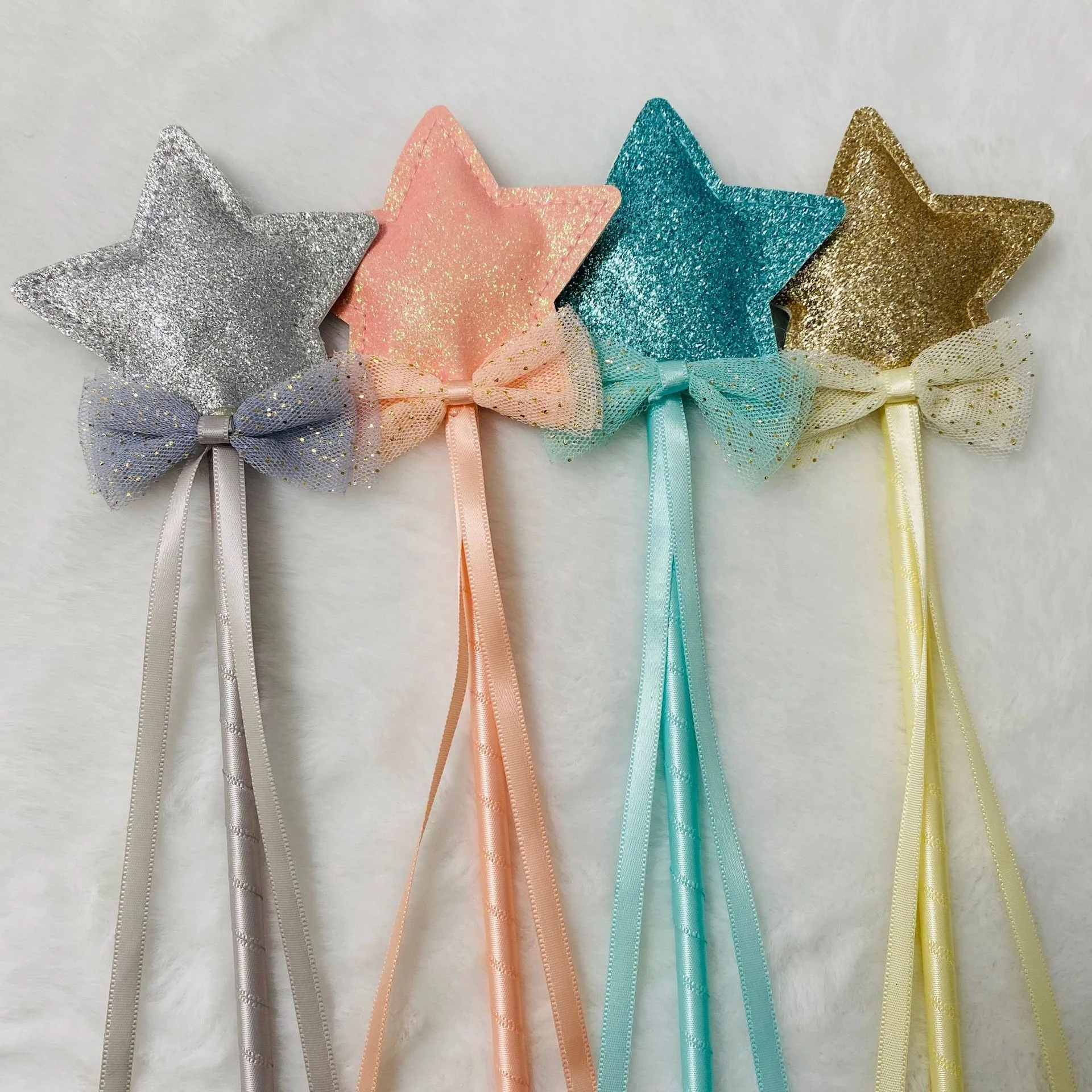 Princess Star Wands Kids Glitter Wand Toy Birthday Party Supplies Children Girls Star Fairy Wands