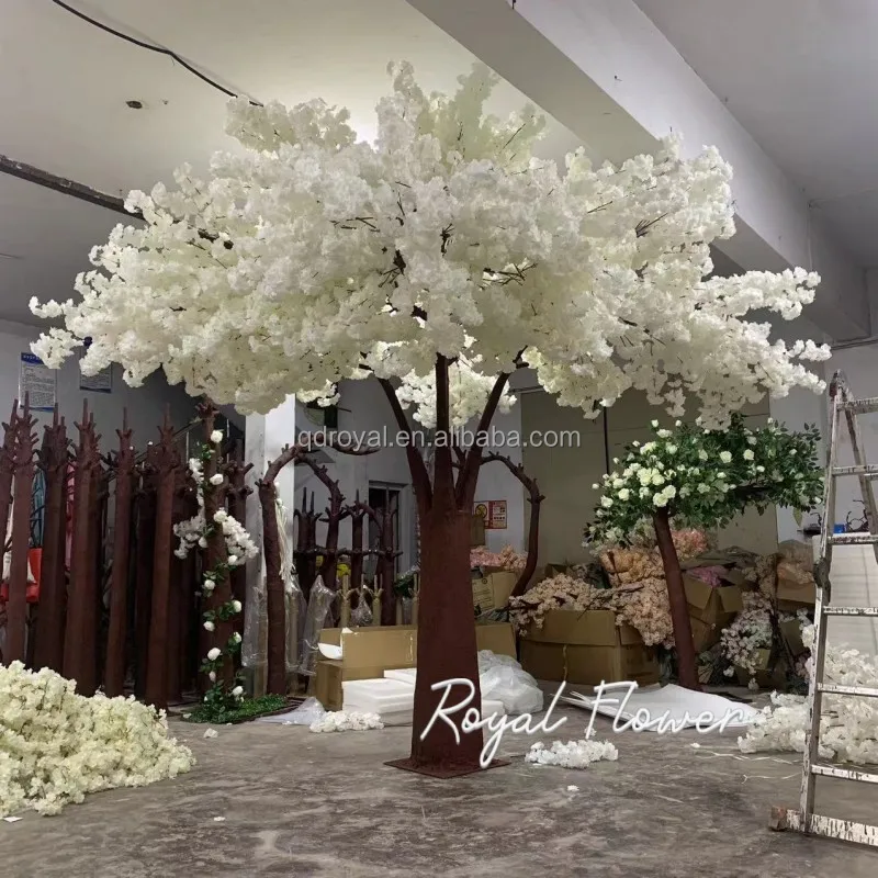 Hot Selling Factory Direct Wedding Decoration Table Centerpieces White Pink Artificial Cherry Blossom Tree For Sale