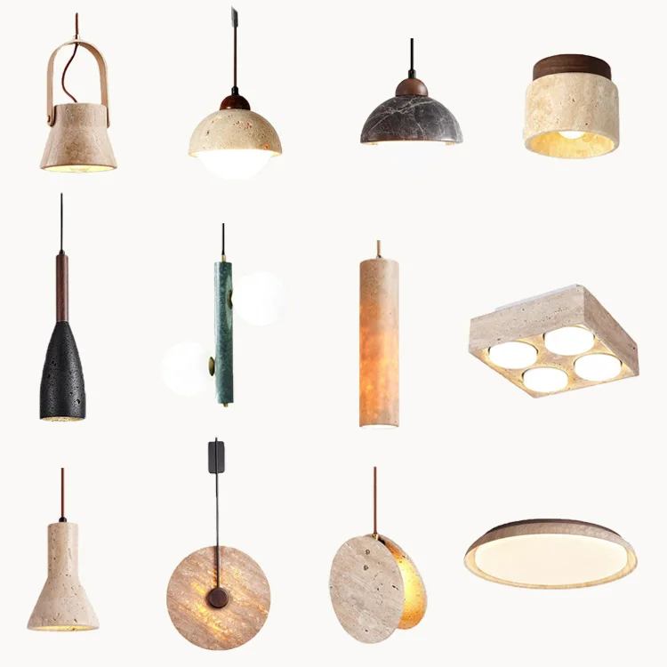 post modern ceiling lamp pendant lighting fixture luxury hanging lights yellow cave stone chandelier