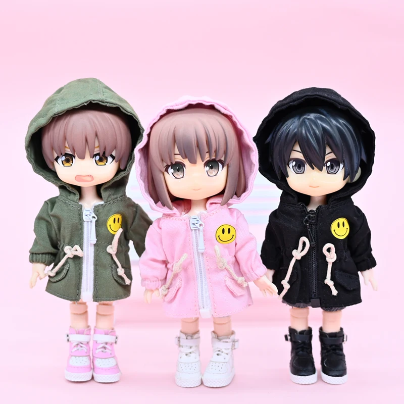 Customized Doll Clothes Accessories For 1/12 Ob11 Doll Fashionable Trench Coat High Quality Custom Made Bjd Blythe Doll Clothes