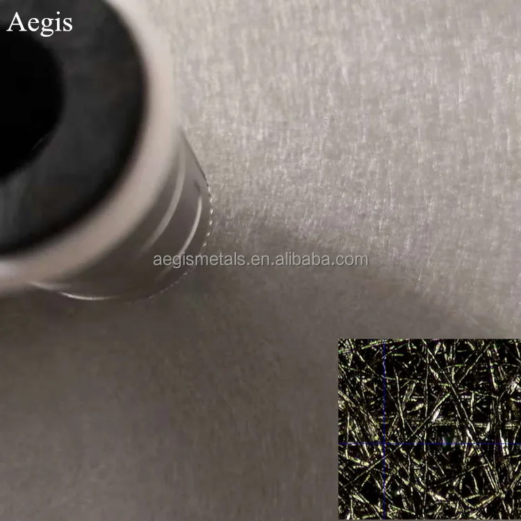 0.3-0.8mm thickness 99.98% pure nickel 20um 40 100 120 micron sintered nickel fiber felt