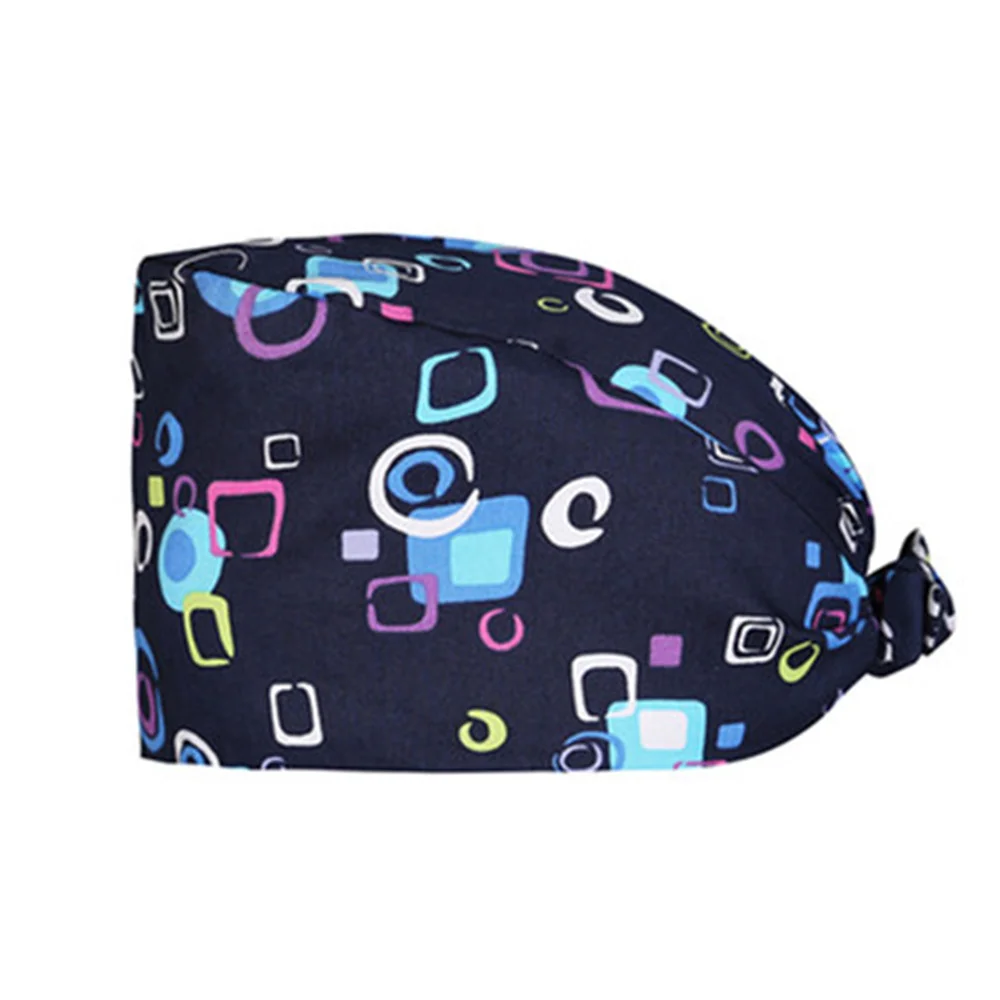 New Cotton operating room hat printing medical surgical hat sweat-absorbent pet hospital doctor work hat spa nursing scrubs cap