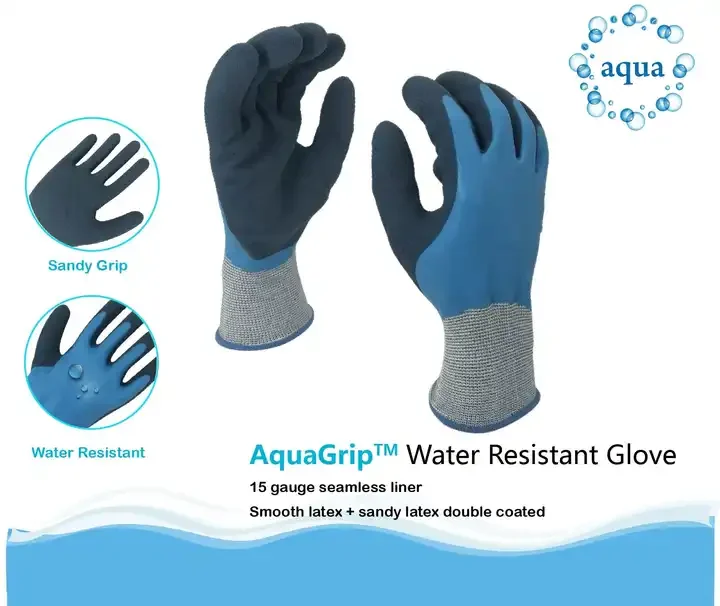 Durable Latex Coated Anti Slip String Knitted Safety Gloves