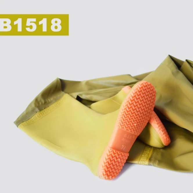 Yellow Fishing Waist Waders for Men with Boots 100% Waterproof Breathable Fishing Wader Four Seasons Shenying Working B1518Y