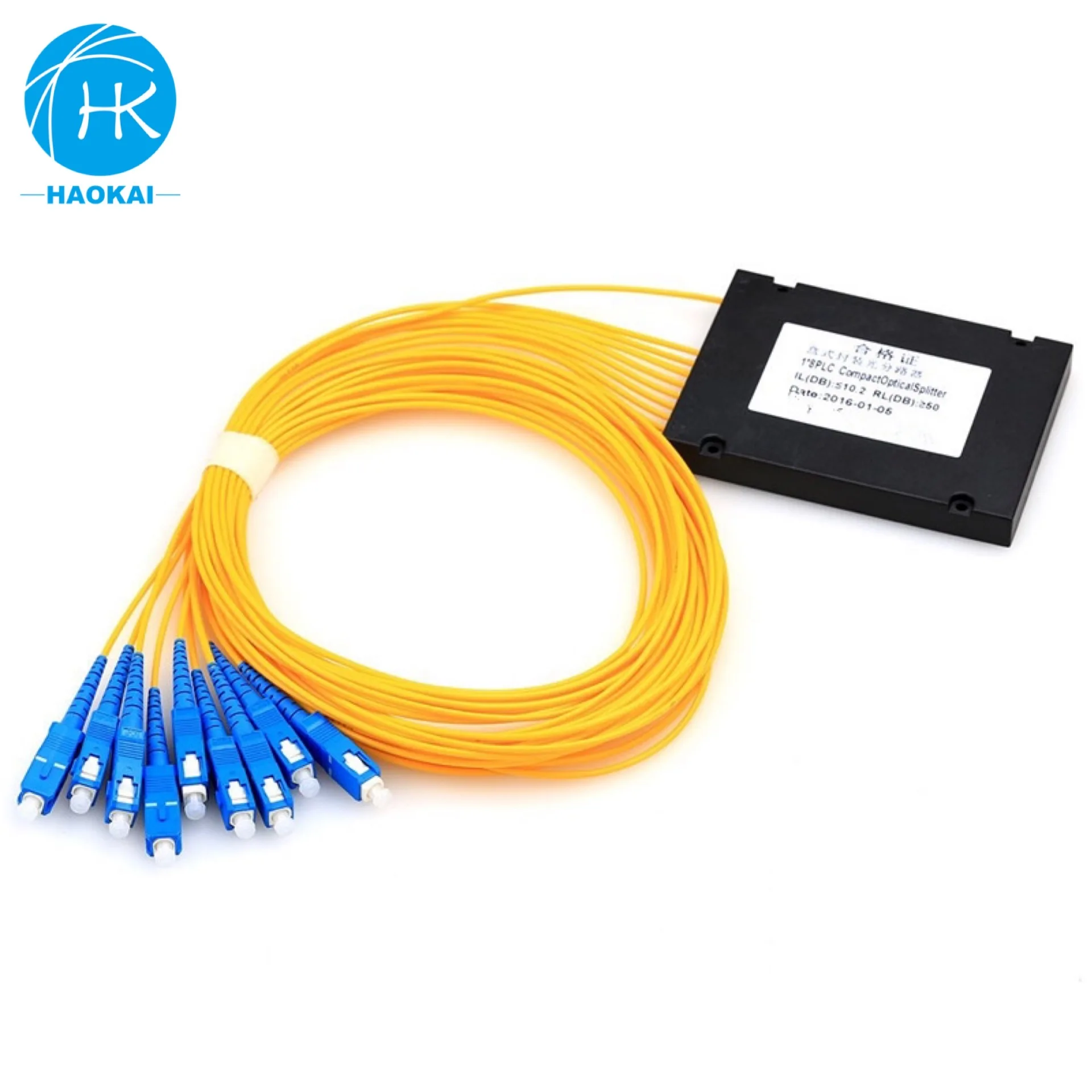 ABS box FTTH 1x8 1x16 1x32 Passive Fiber Optical PLC Splitter with SC APC connector
