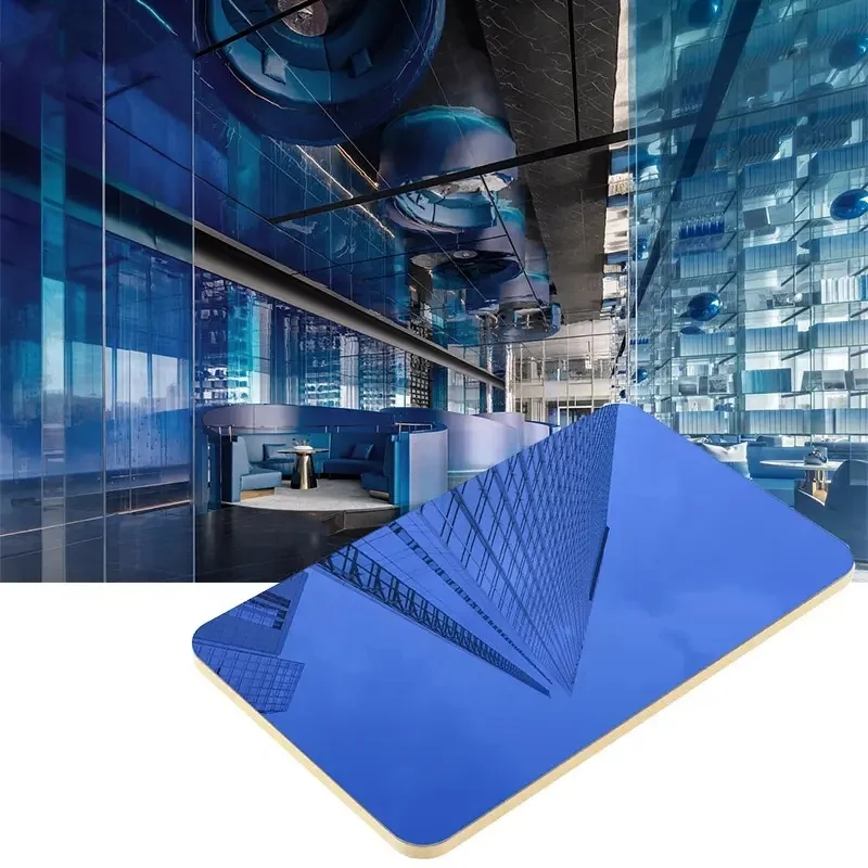 BAIJIN Interior Decorative Board WPC Wall Panel Wood Veneer Ceiling Panels Bamboo Charcoal Wood Veneer Mirror